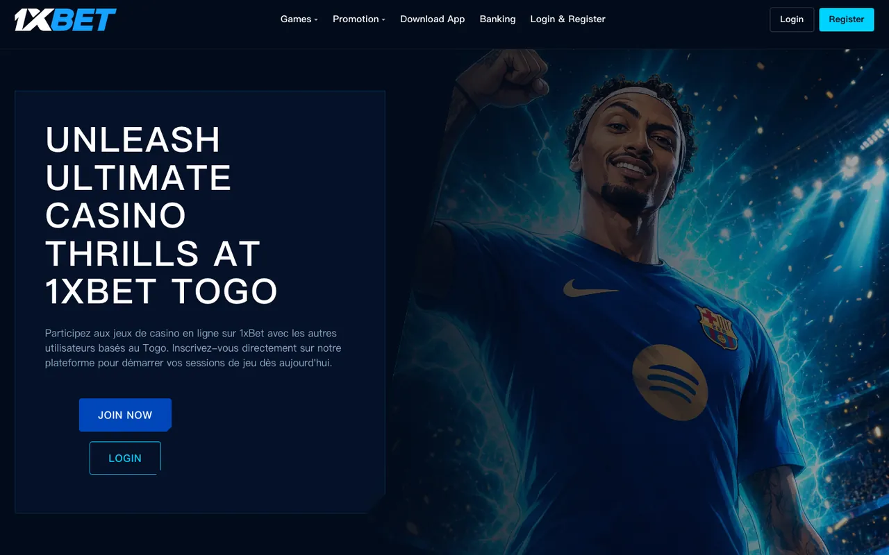 1XBET desktop homepage