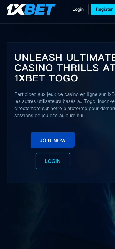 1XBET mobile homepage