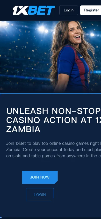 1XBET mobile homepage