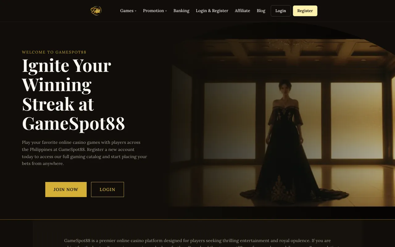 GameSpot88 desktop homepage