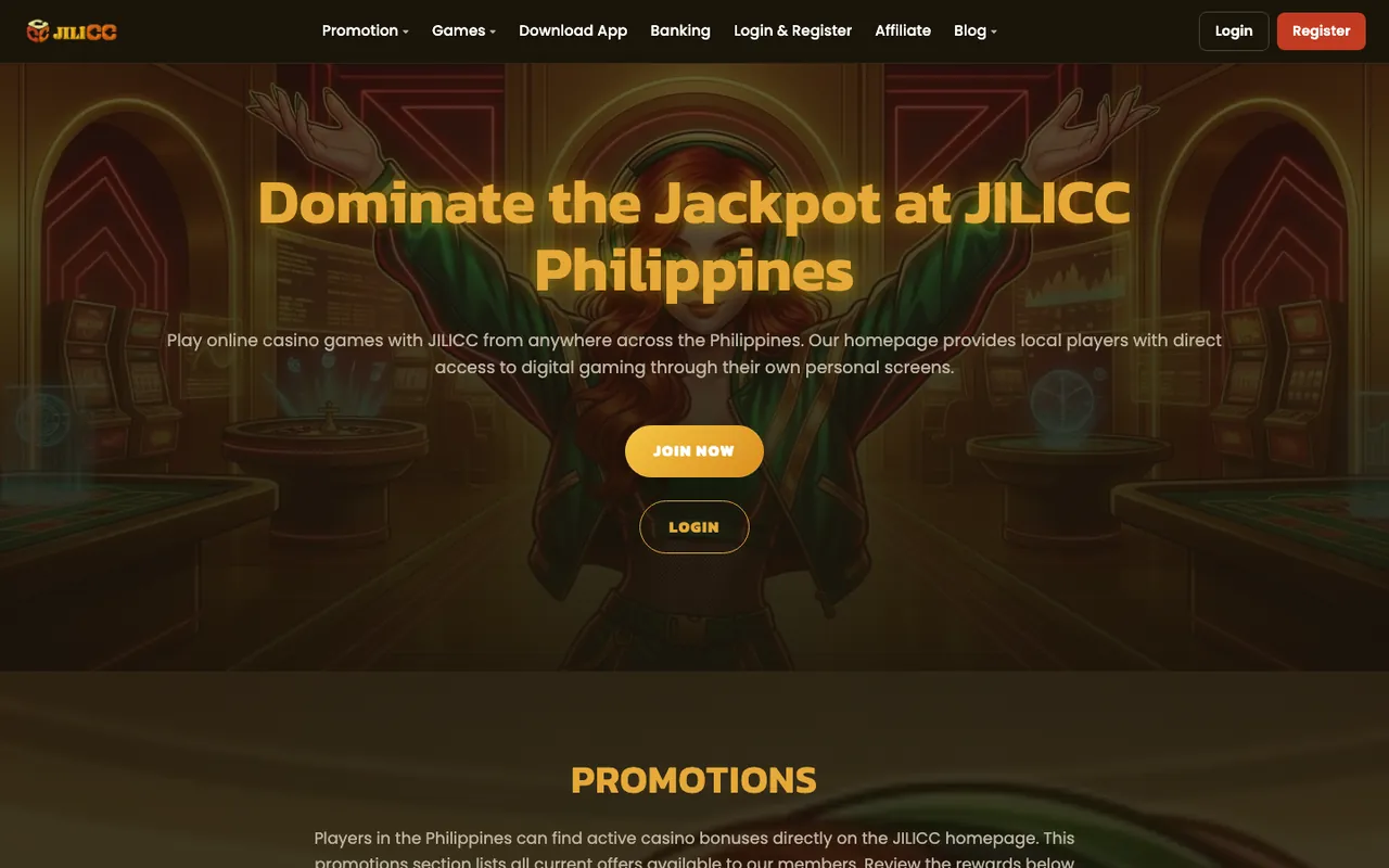 JILICC desktop homepage
